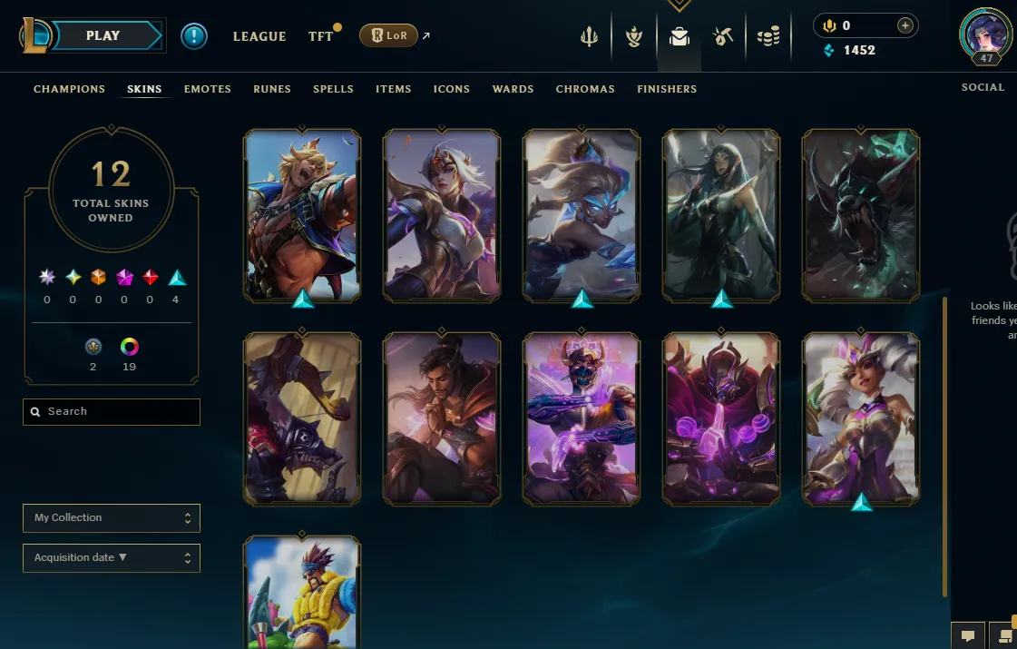 🌐 EUNE 🏆 Emerald 3 🐉 2/5 Placements 👉 Last Season Master 288 LP ⸱ 12 Skins ⸱ Full Access 🎁 Instant Delivery